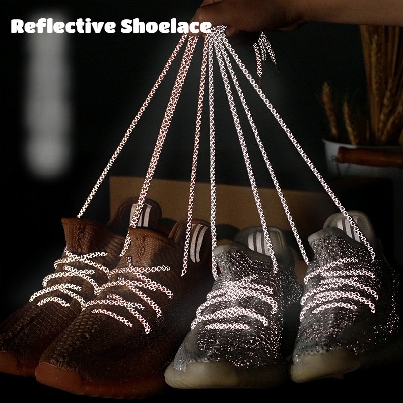 Reflective Runner Shoe Laces Visible Safety Shoelaces custom Shoestrings for ultra Basketball Shoes Round Rope