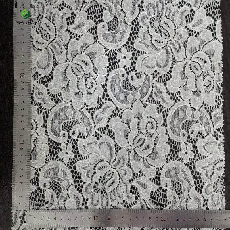 Custom Luxury French Stretch Elastic Net Bridal Power Mesh Lace Fabric For Dress Underwear Wholesale