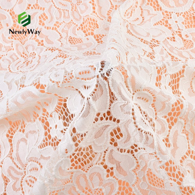 Custom Luxury French Stretch Elastic Net Bridal Power Mesh Lace Fabric For Dress Underwear Wholesale
