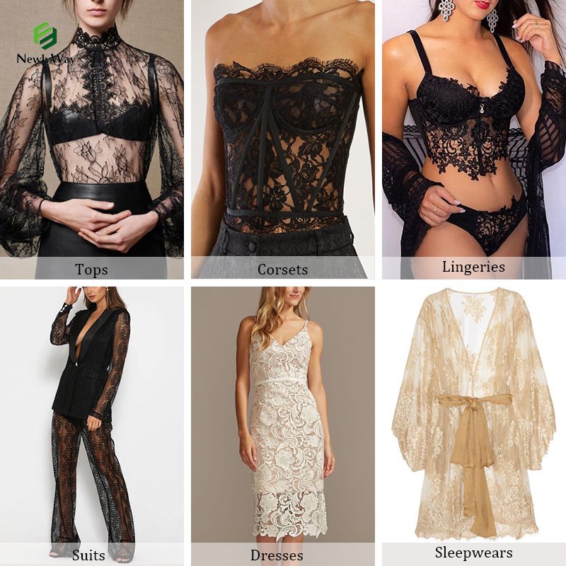 Custom Luxury French Stretch Elastic Net Bridal Power Mesh Lace Fabric For Dress Underwear Wholesale