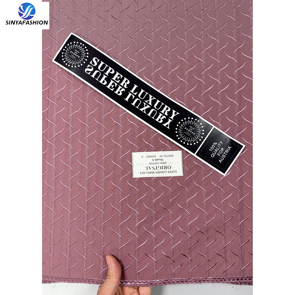 Sinya High Quality Wholesale Polish Lace For Men White Embroidery Swiss Voile Lace In Switzerland 100% Cotton Fabric Luxury