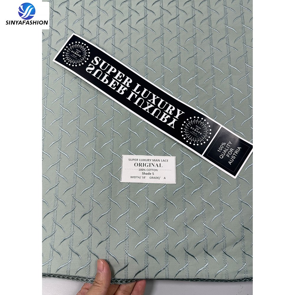 Sinya High Quality Wholesale Polish Lace For Men White Embroidery Swiss Voile Lace In Switzerland 100% Cotton Fabric Luxury