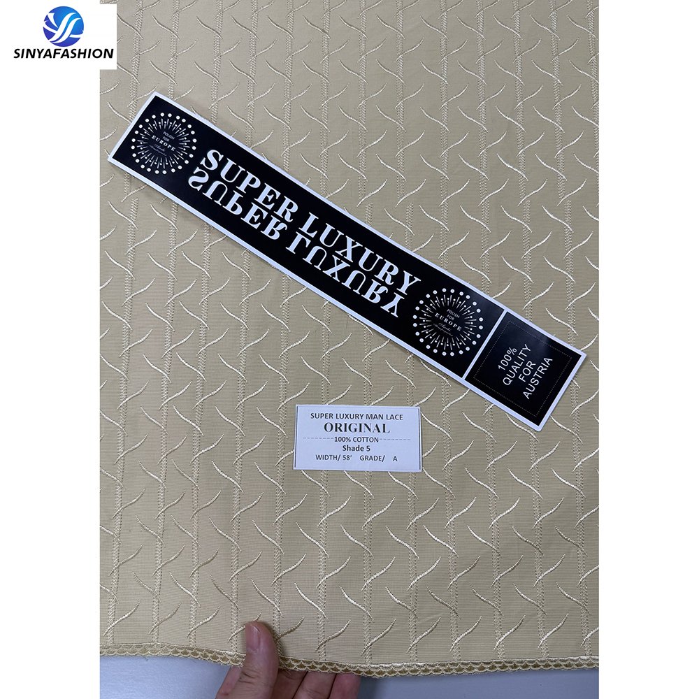 Sinya High Quality Wholesale Polish Lace For Men White Embroidery Swiss Voile Lace In Switzerland 100% Cotton Fabric Luxury