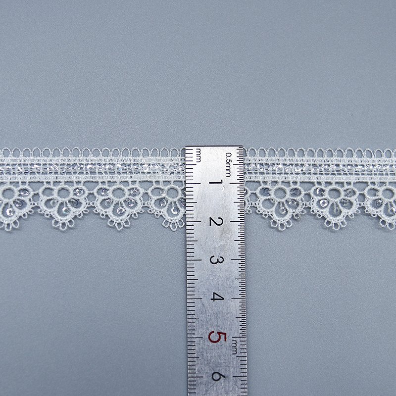 high quality Water soluble lace sequin 100% Polyester embroidery lace fabric for wedding dress