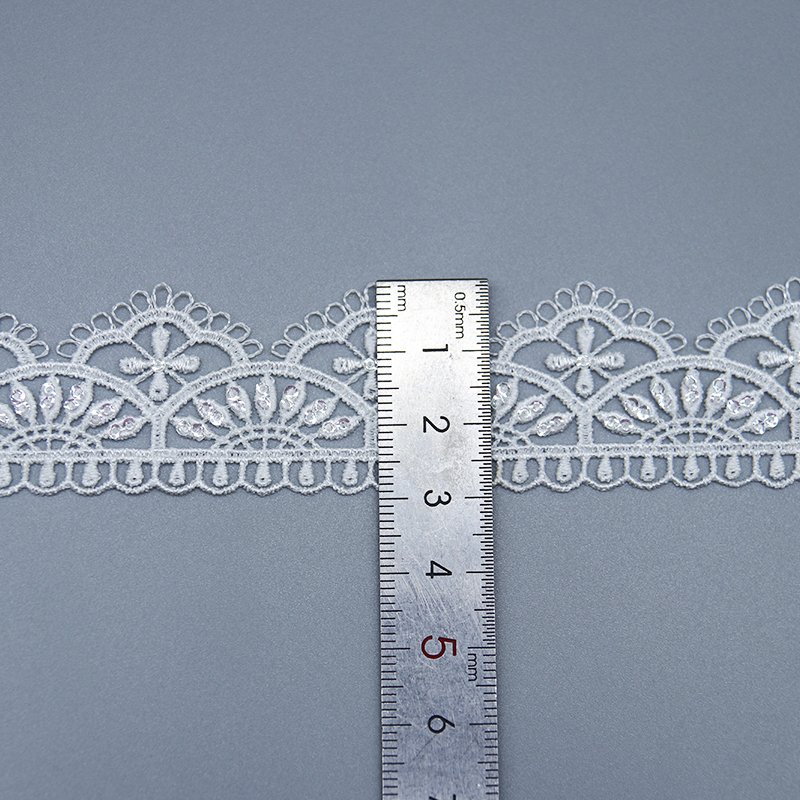 high quality Water soluble lace sequin 100% Polyester embroidery lace fabric for wedding dress