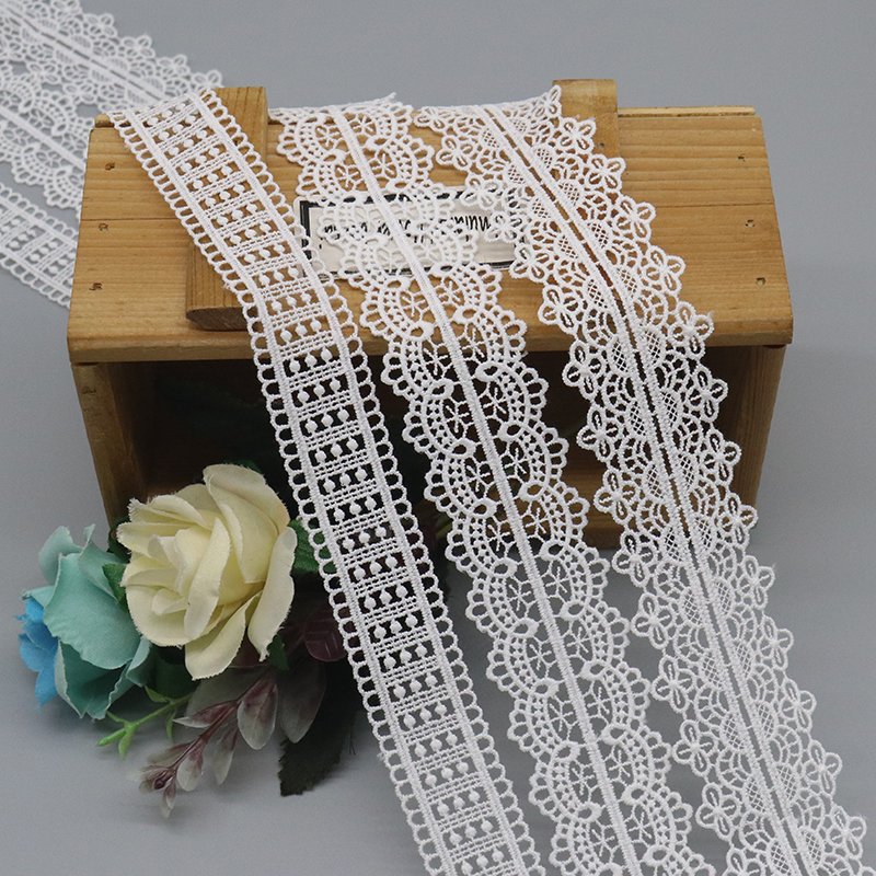 Factory Wholesale Handmade 100% Polyester High Quality White lace DIY lace Accessories For Clothing