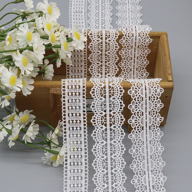 Factory Wholesale Handmade 100% Polyester High Quality White lace DIY lace Accessories For Clothing