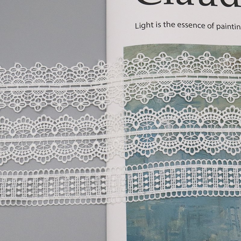 Factory Wholesale Handmade 100% Polyester High Quality White lace DIY lace Accessories For Clothing