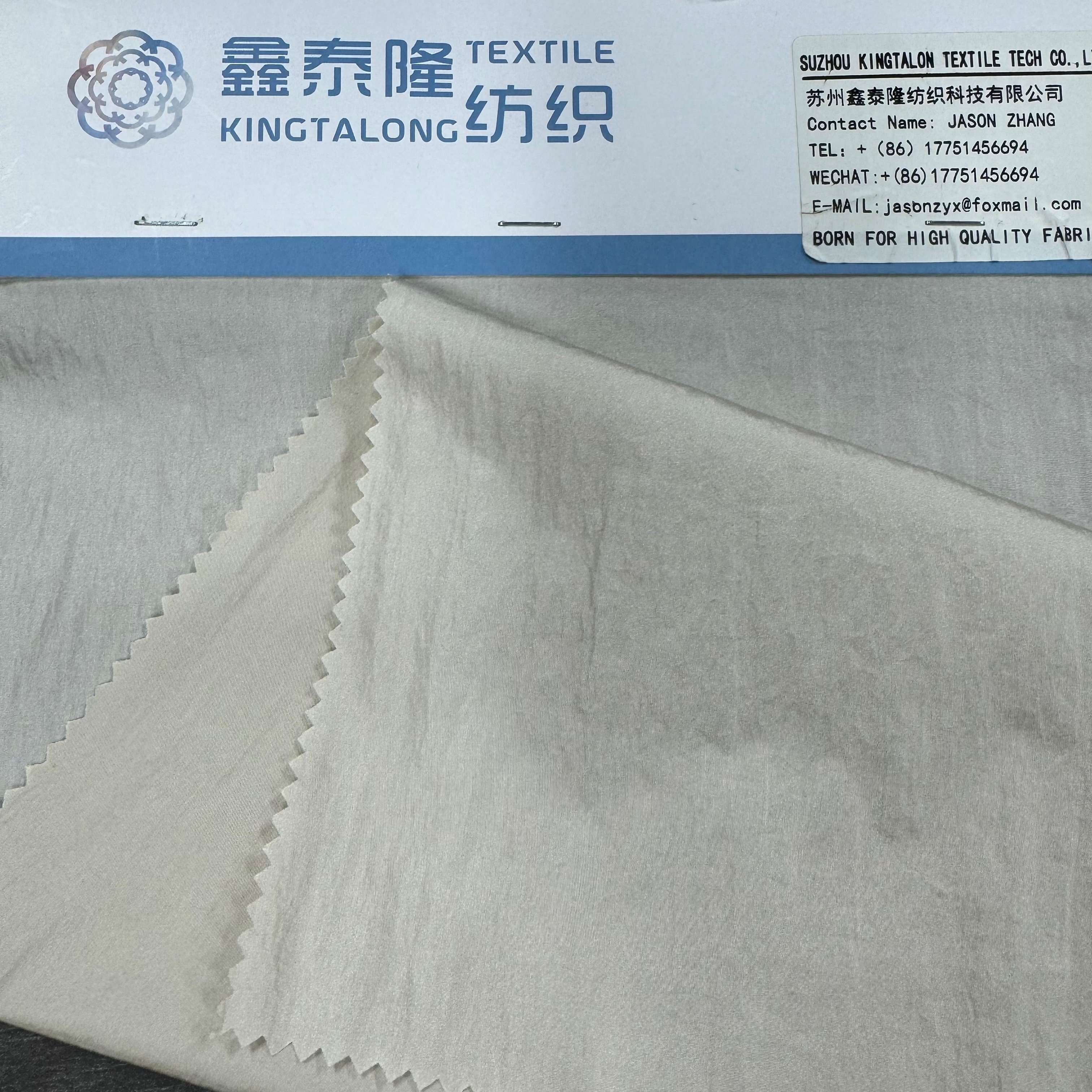 40D*40D NYLON TAFFETA SHINY CRINKLE TASLON FABRIC FOR WINTER JACKET RECYCLED/ECO- FABRIC FOR DOWNJACKET