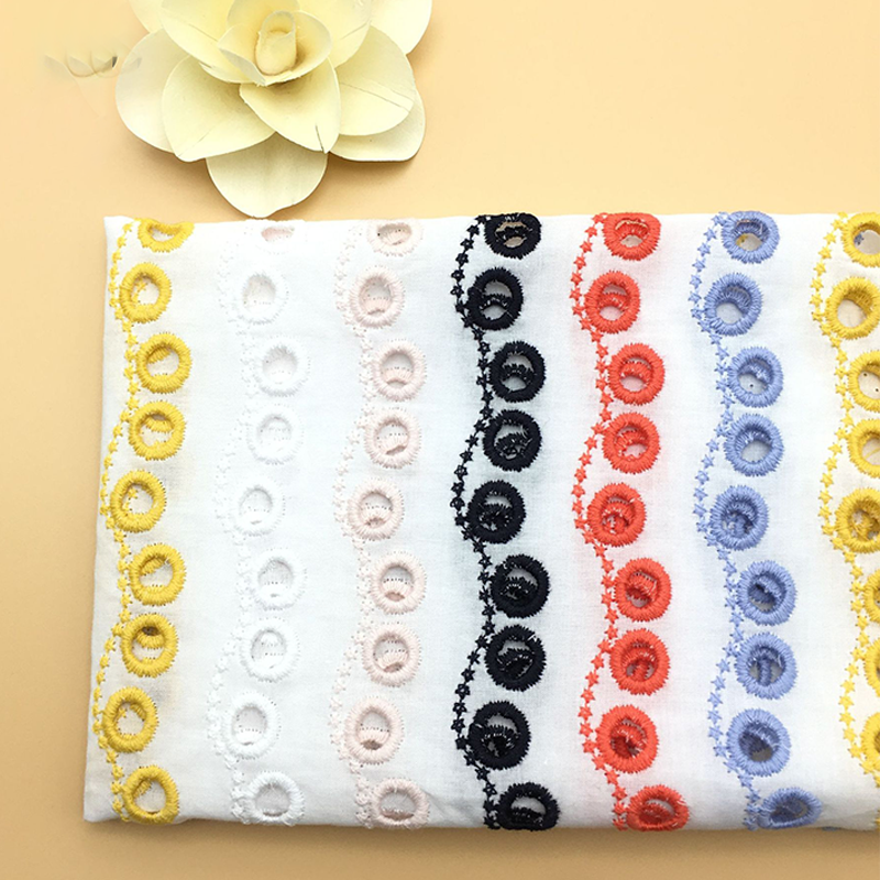 Super soft hand feeling Floral Embroidery Fabric Eyelet Cotton Embroidery Lace Fabric For Lady Dress