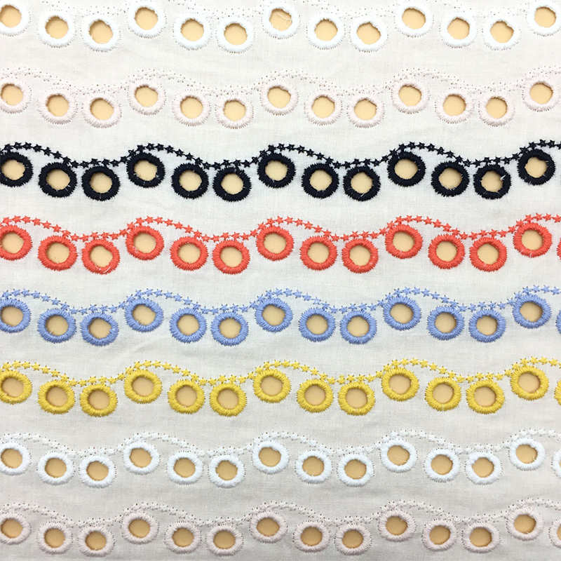 Super soft hand feeling Floral Embroidery Fabric Eyelet Cotton Embroidery Lace Fabric For Lady Dress
