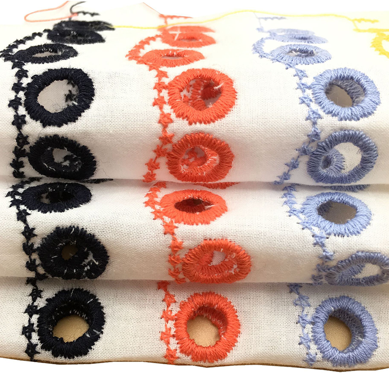 Super soft hand feeling Floral Embroidery Fabric Eyelet Cotton Embroidery Lace Fabric For Lady Dress