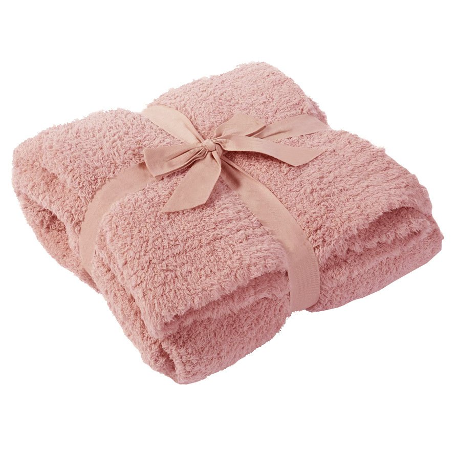 Manufacturer Wholesale Super Soft Cozy Fluffy Knitted Throw Blanket,Solid Color Rib Trim Warm Lightweight Warm Blanket