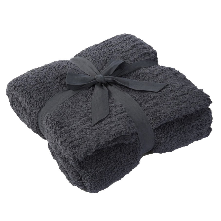 Manufacturer Wholesale Super Soft Cozy Fluffy Knitted Throw Blanket,Solid Color Rib Trim Warm Lightweight Warm Blanket