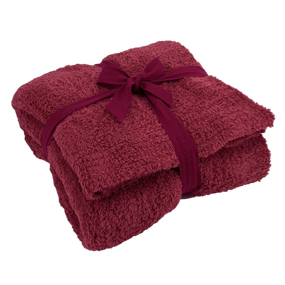 Manufacturer Wholesale Super Soft Cozy Fluffy Knitted Throw Blanket,Solid Color Rib Trim Warm Lightweight Warm Blanket