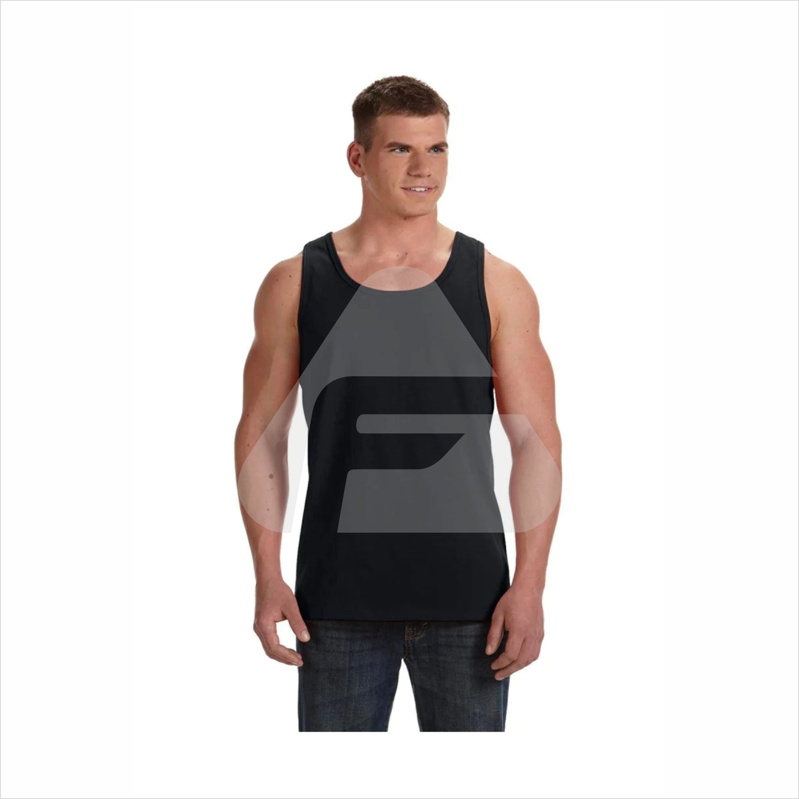 Cheap factory Cotton plain blank men's ribbed fitness tank top white black grey color singlet for men