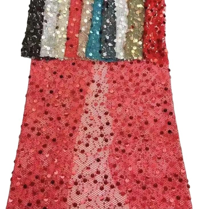 2021 Hot Selling Good Quality Embroidery Lace Fabric Bead Tulle Sequin Fabric