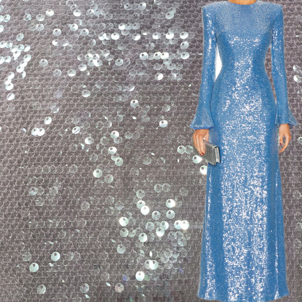 D-863 5mm Crystal Sequins Bridal Luxury Embroidery Beads Wedding Tulle Beaded Lace knit jersey Fabric