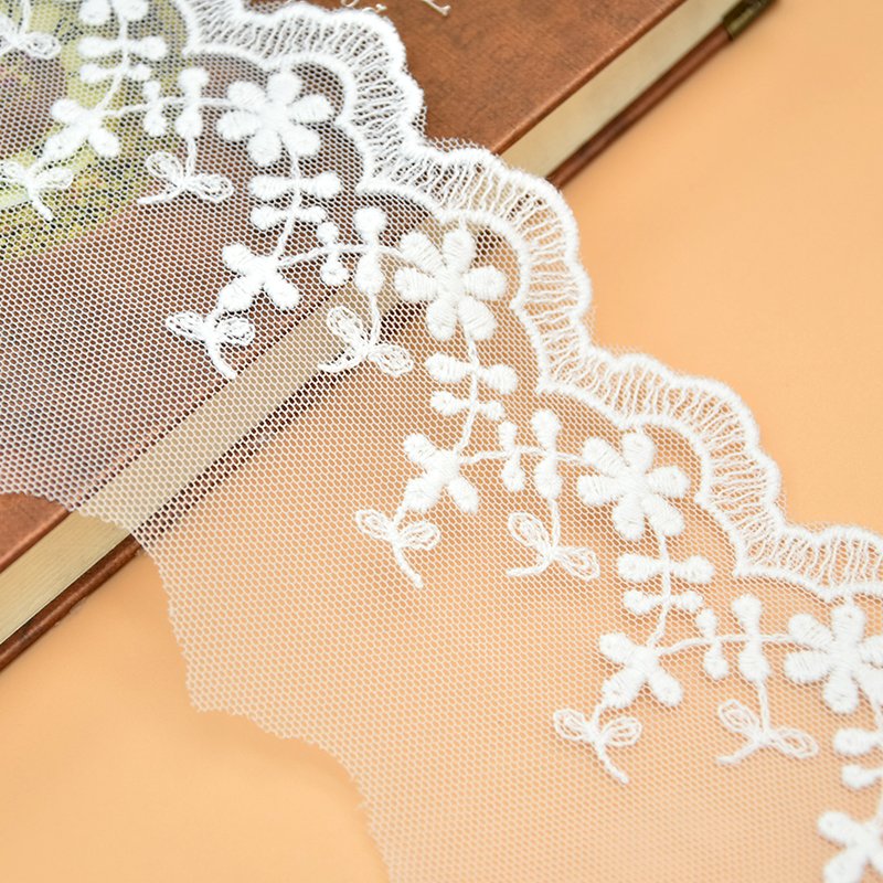 Wholesale luxury nylon material embroidery lace cotton embroidery three-dimensional lace
