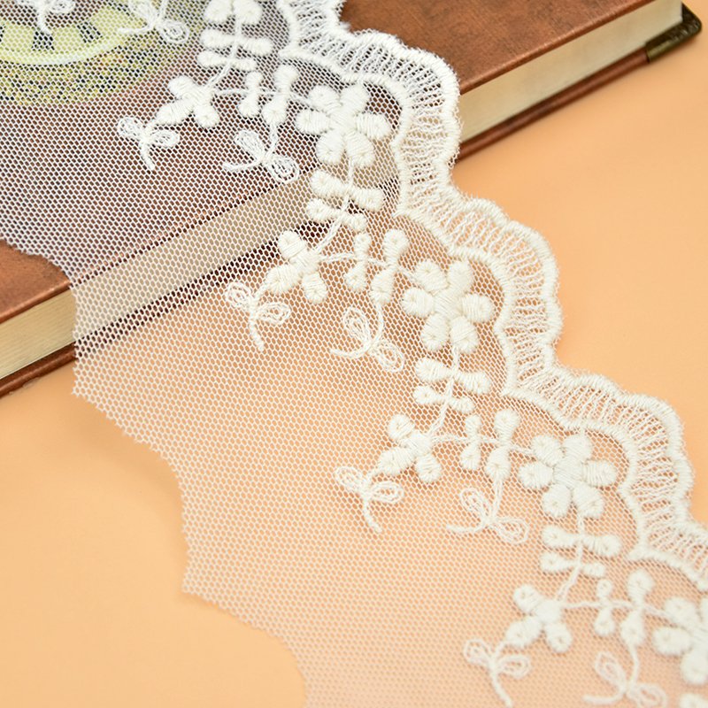 Wholesale luxury nylon material embroidery lace cotton embroidery three-dimensional lace