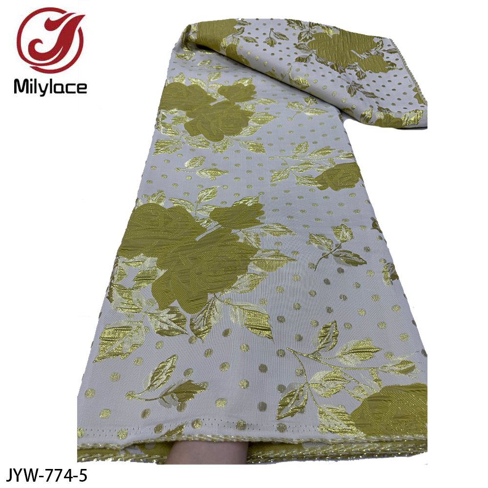 African Jacquard Textile Embroidery Elegant Rose Flower Brocade Organza Lace Fabric