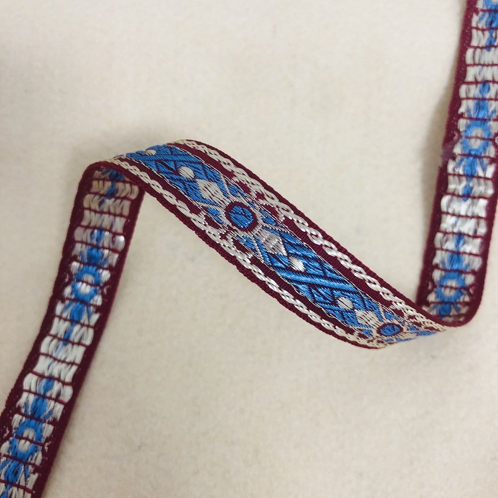 Ethnic Style Lace Jacquard Webbing Woven Tape For Garment Accessories Width 1.5 cm ST-953