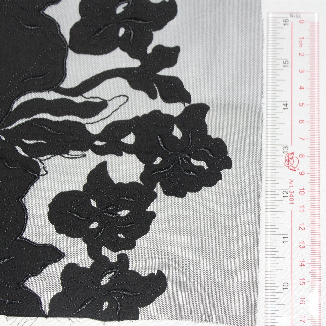 2022 New Design Black Tulle Embroidery Lace Fabric Laser Cutting Voile Applique Embroidered Lace Trim For Women Bra