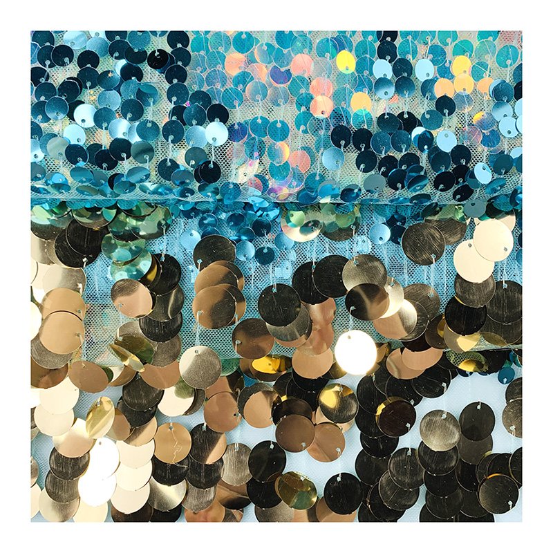 OEM wholesale price lace fabric embroidery sequins Mesh cloth multi - color overlay embroidery for dress