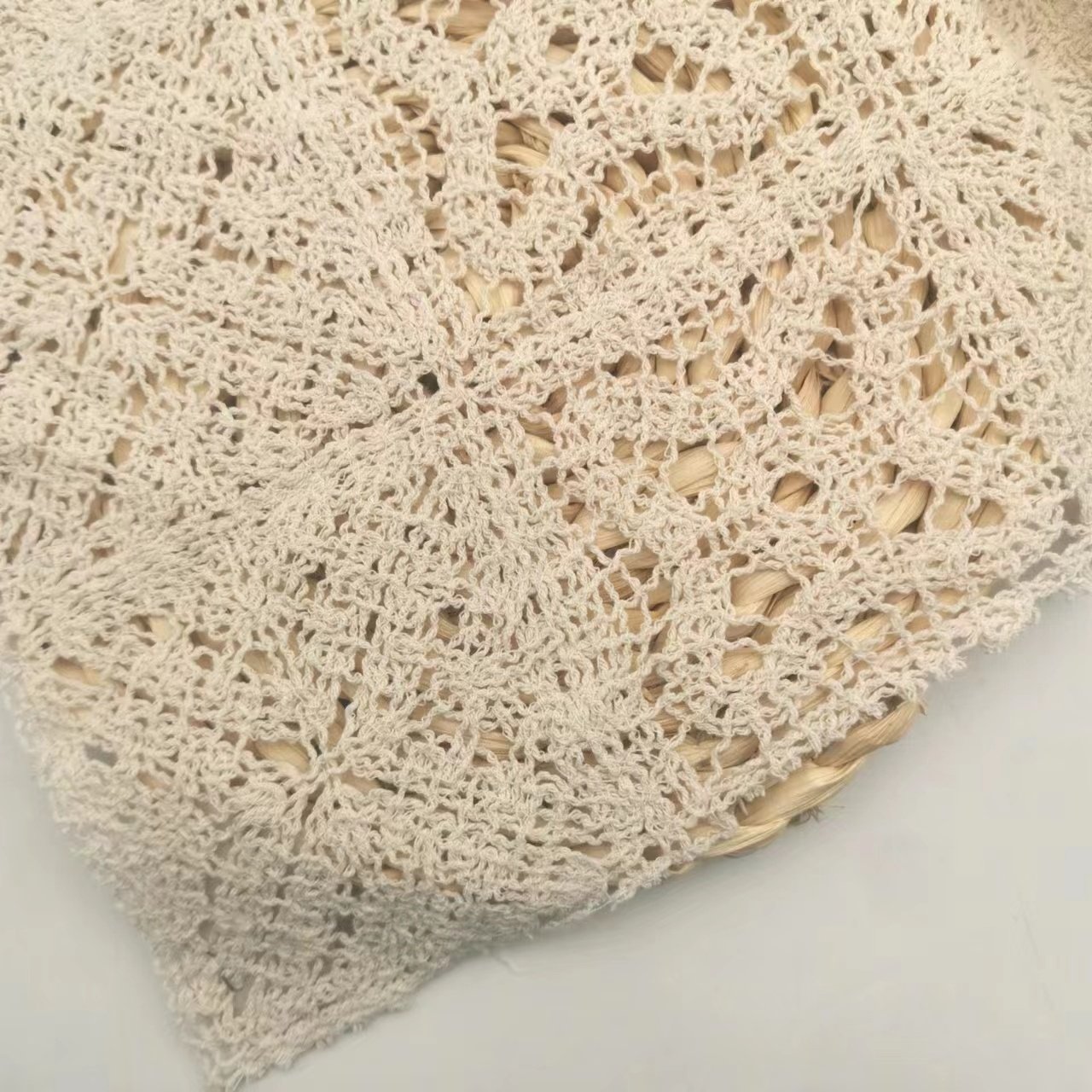 High Quality Ivory Crochet Embroidered 100% Cotton Woven Solid Cotton Embroidery Fabric For Garment