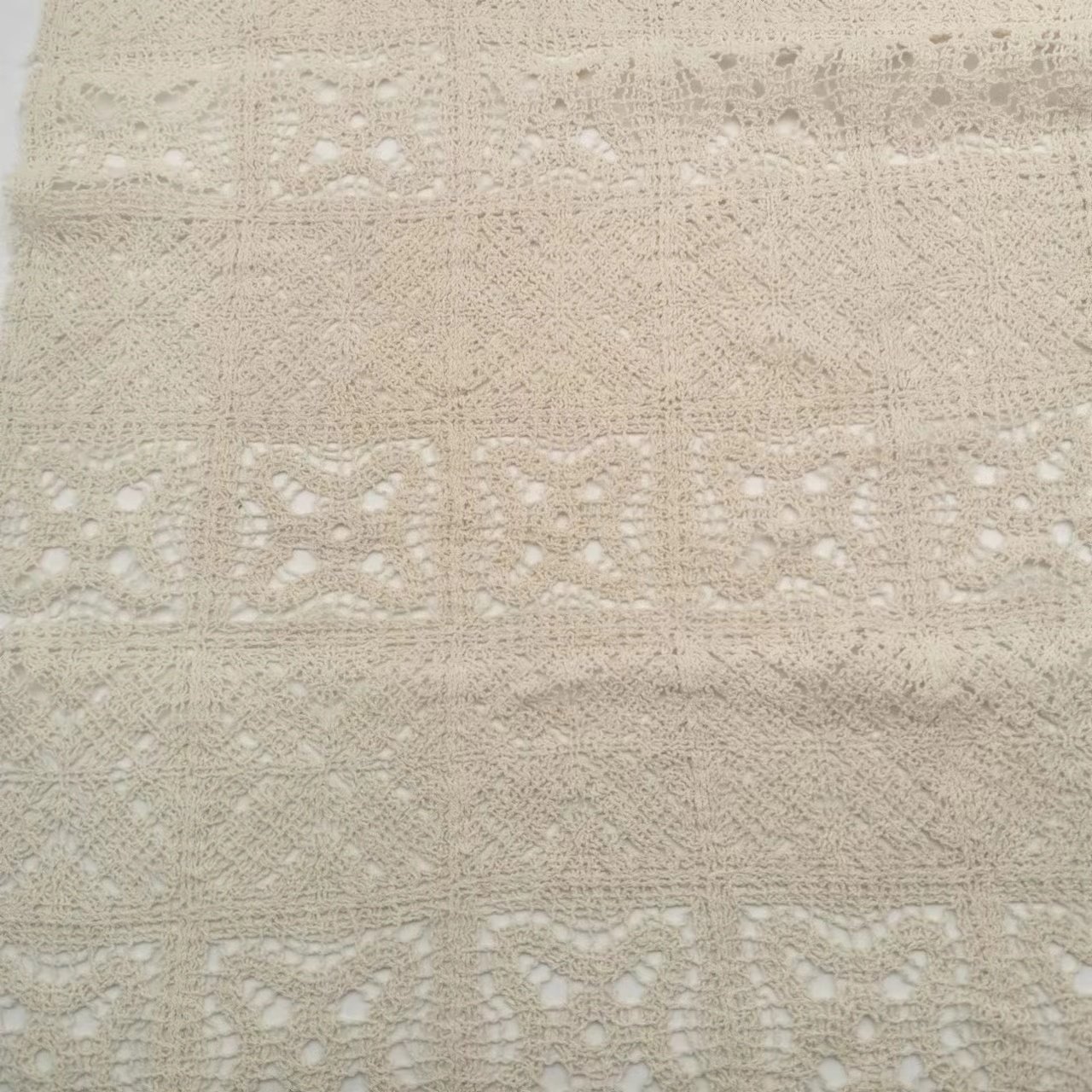 High Quality Ivory Crochet Embroidered 100% Cotton Woven Solid Cotton Embroidery Fabric For Garment