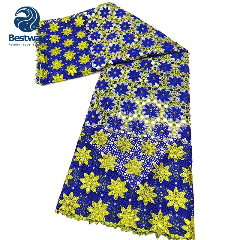Bestway African Cord Embroidery Wedding Chemical Water Soluble Guipure Lace Fabric