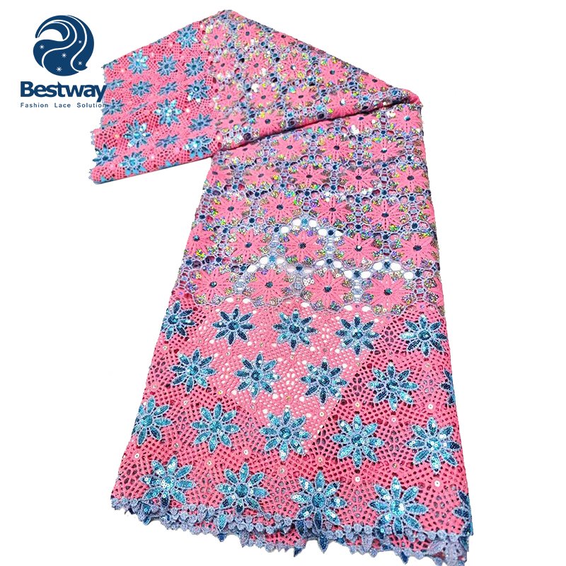 Bestway African Cord Embroidery Wedding Chemical Water Soluble Guipure Lace Fabric
