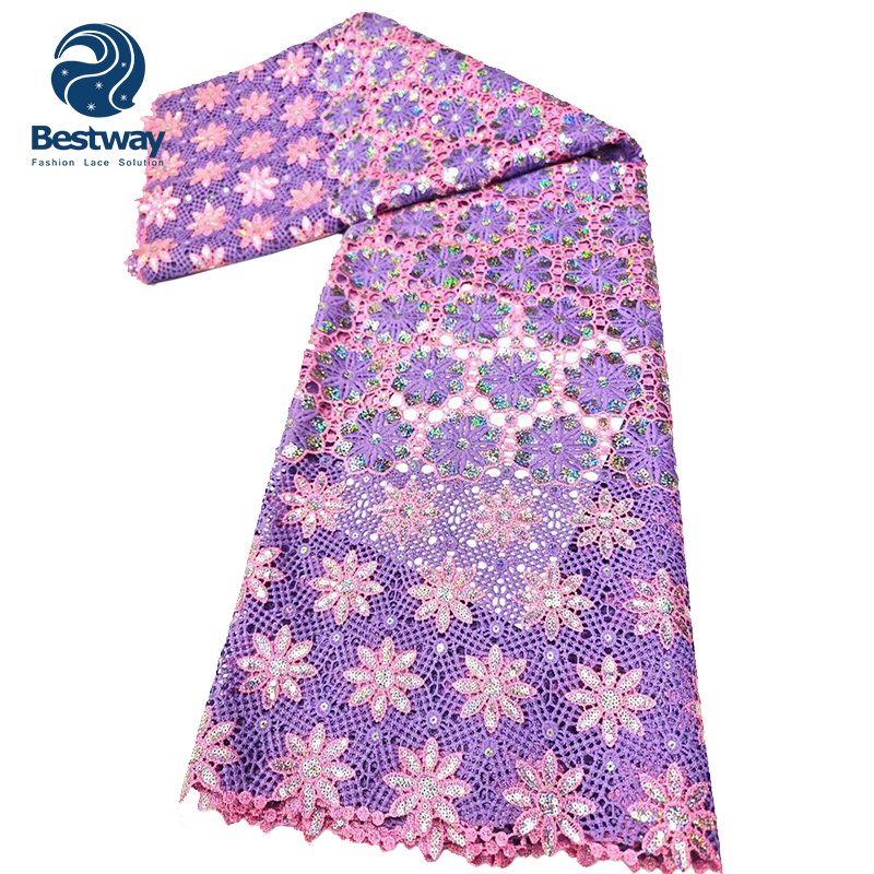 Bestway African Cord Embroidery Wedding Chemical Water Soluble Guipure Lace Fabric