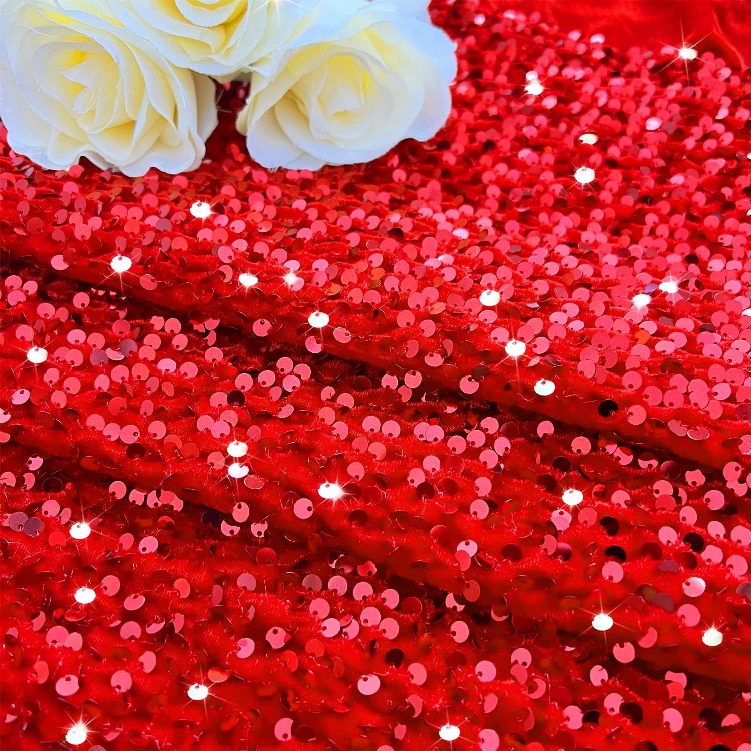 Competitive Wholesale Price Eco-friendly Technology PET Glitter Sequeen Velvet Lace Sequin Fabric for DIY Crafts Cut Pieces