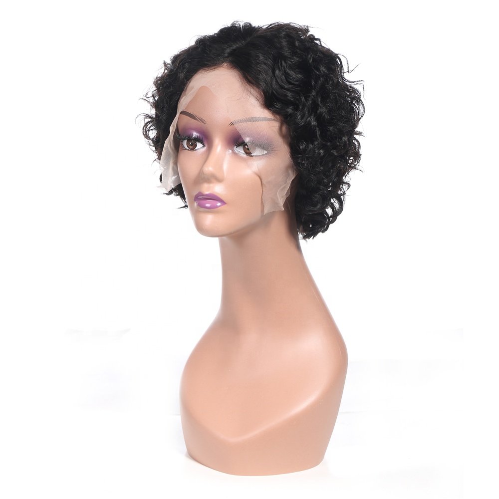 Xuchang Longguan wholesale products short wigs natural hair wigs HD Transparent 13X4 lace wigs 100virgin human hair