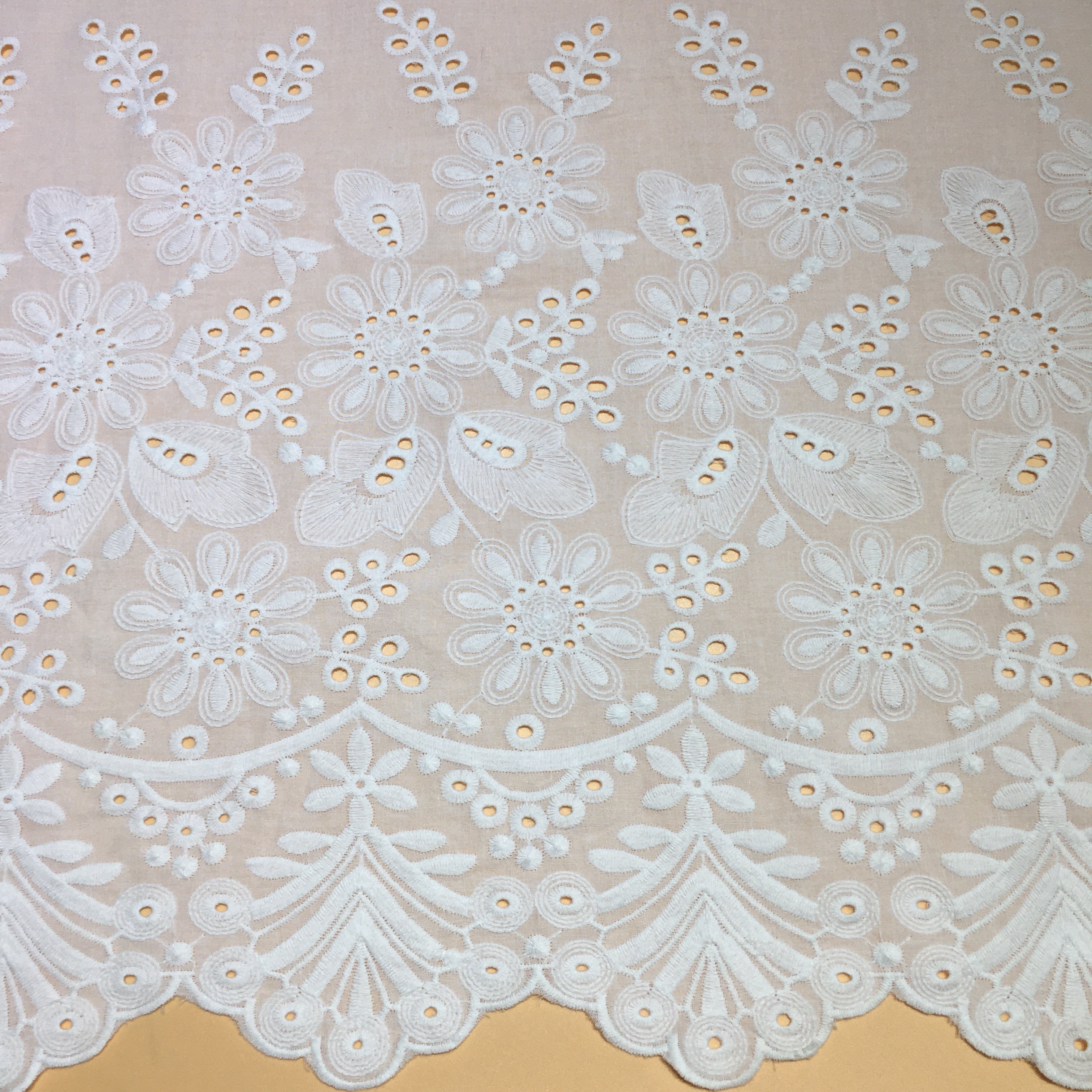 RXF2187 beige cotton embroidery white french lace fabric