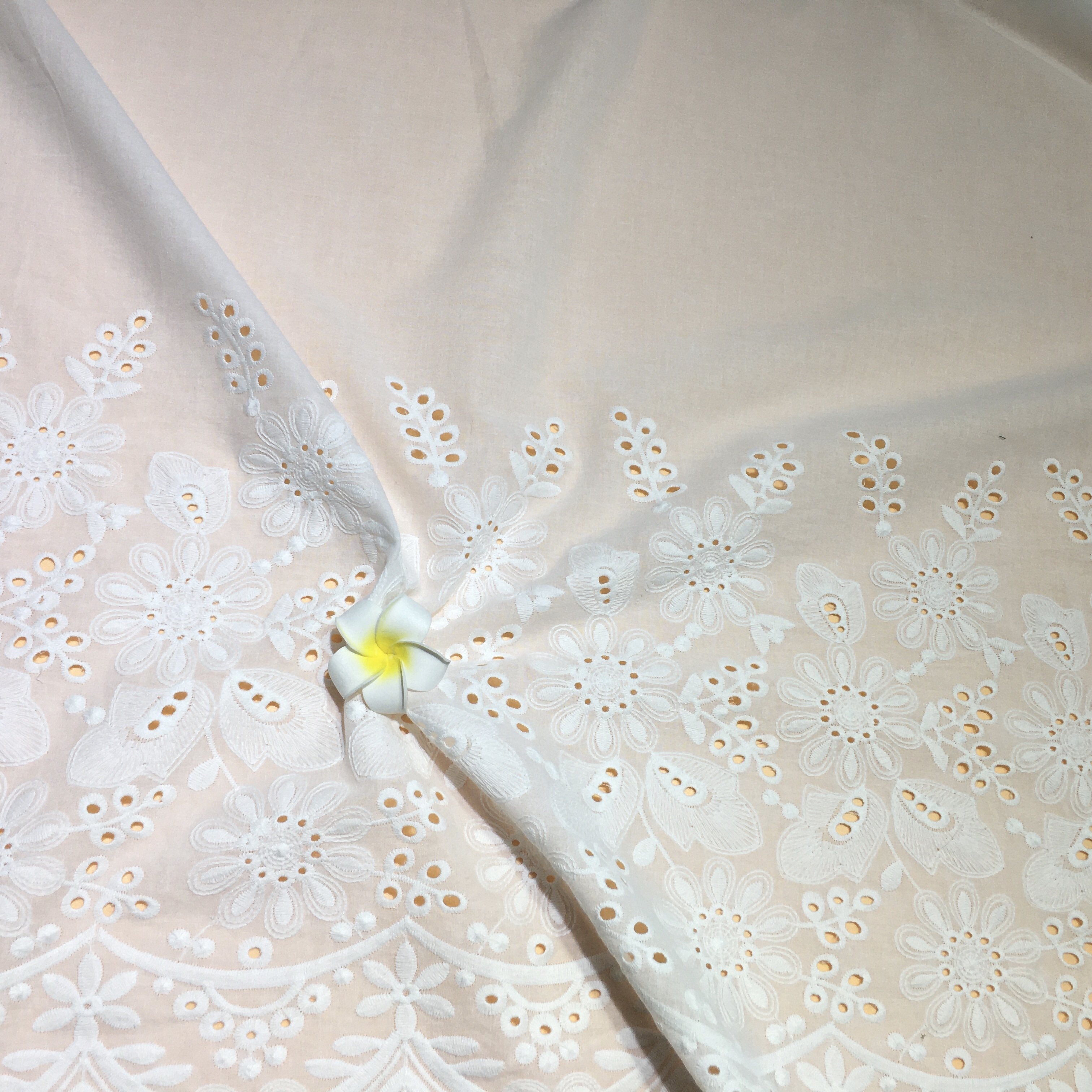 RXF2187 beige cotton embroidery white french lace fabric