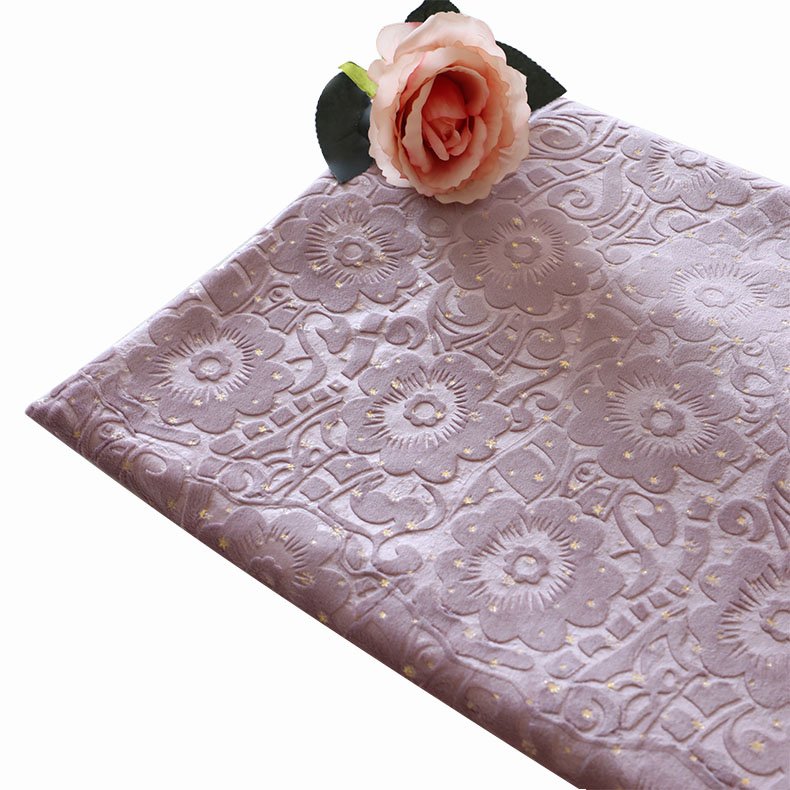 Embossed Printed Home Textile Polyester Spandex Baby Super Soft Embroidery Fabrics For Clothing