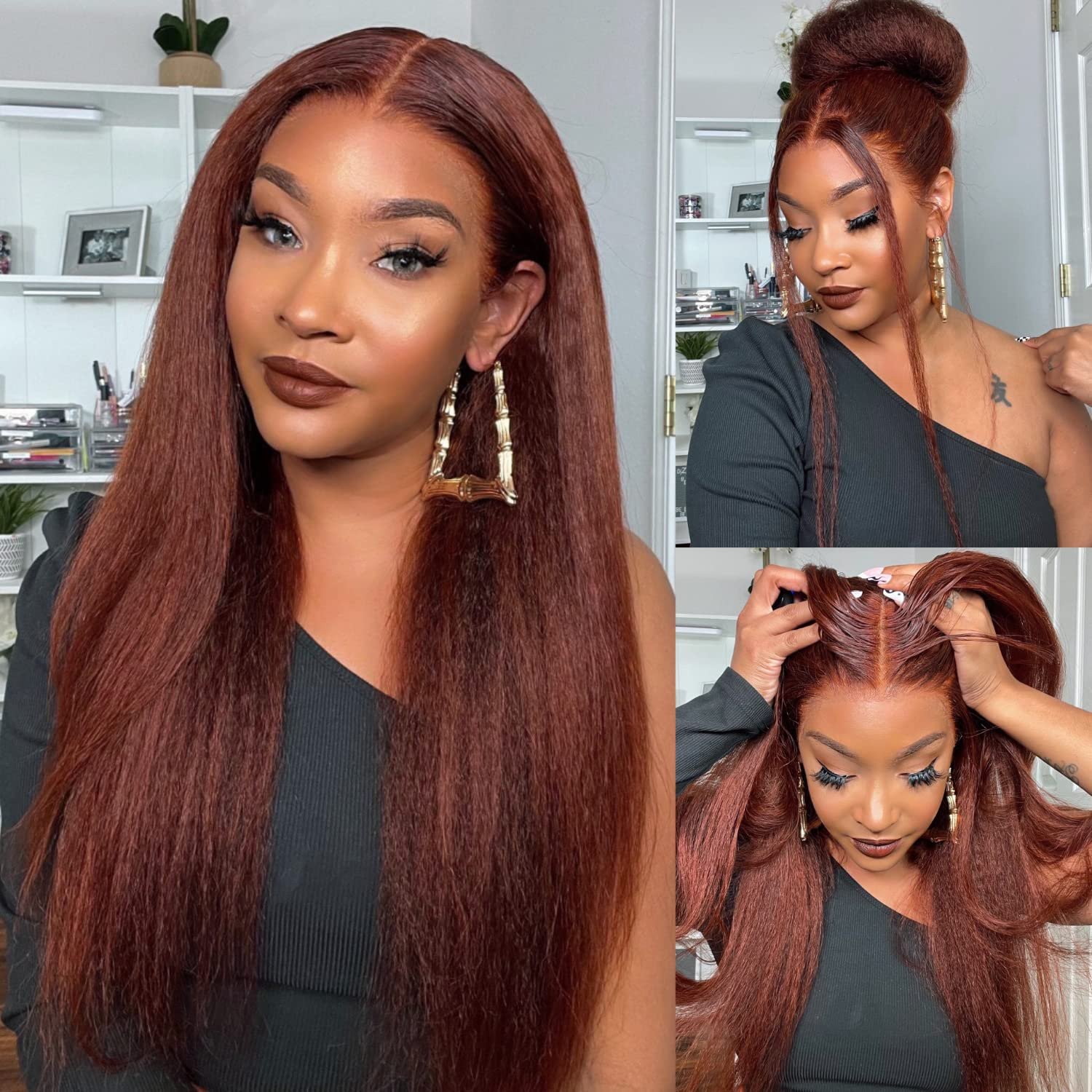 cheap wholesale 13X4 13X6 Brown Color human hair glueless wigs HD Lace lace front wigs Virgin Brazilian Hair wig for black women