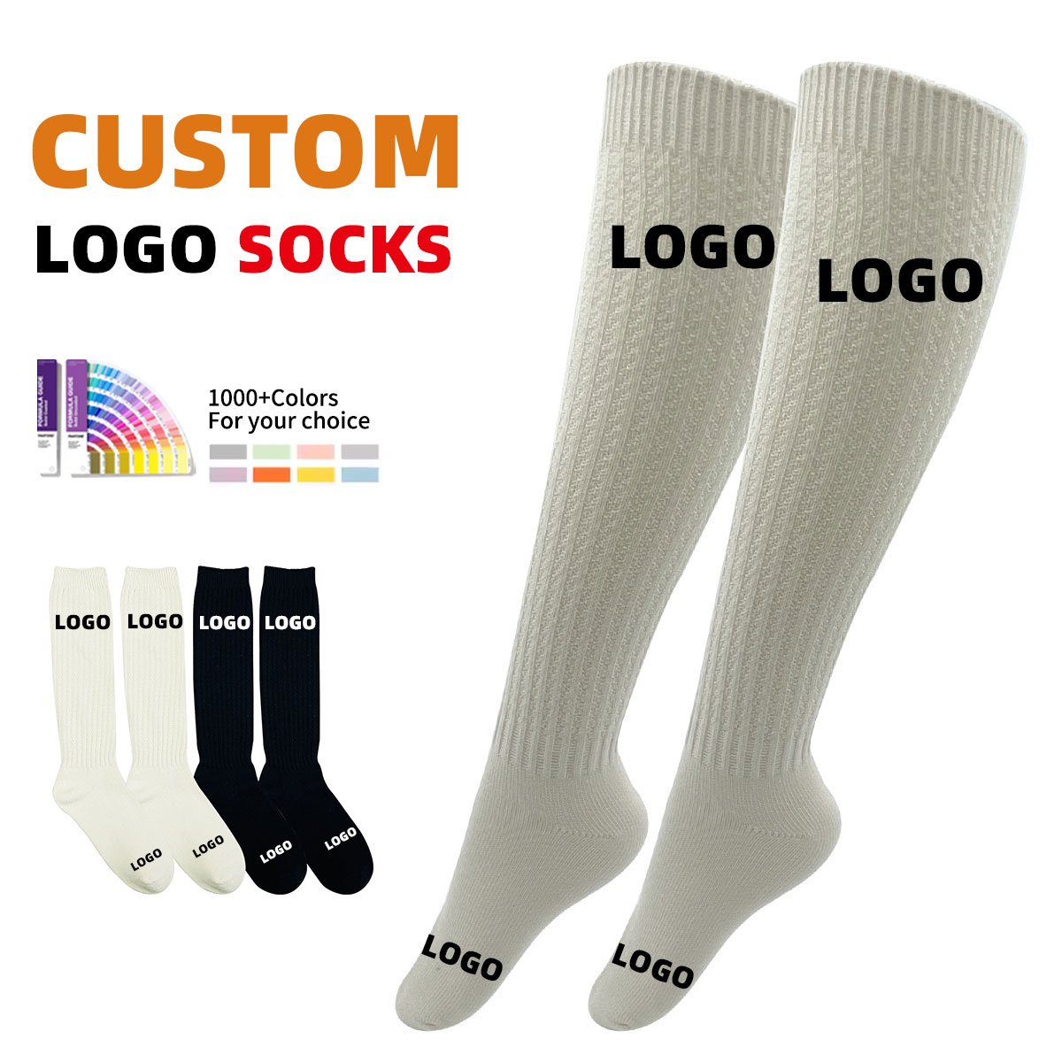 High Quality Candy Colors Women's Cotton Designer Thick Slouch Socks For Women stockings rib dress socks