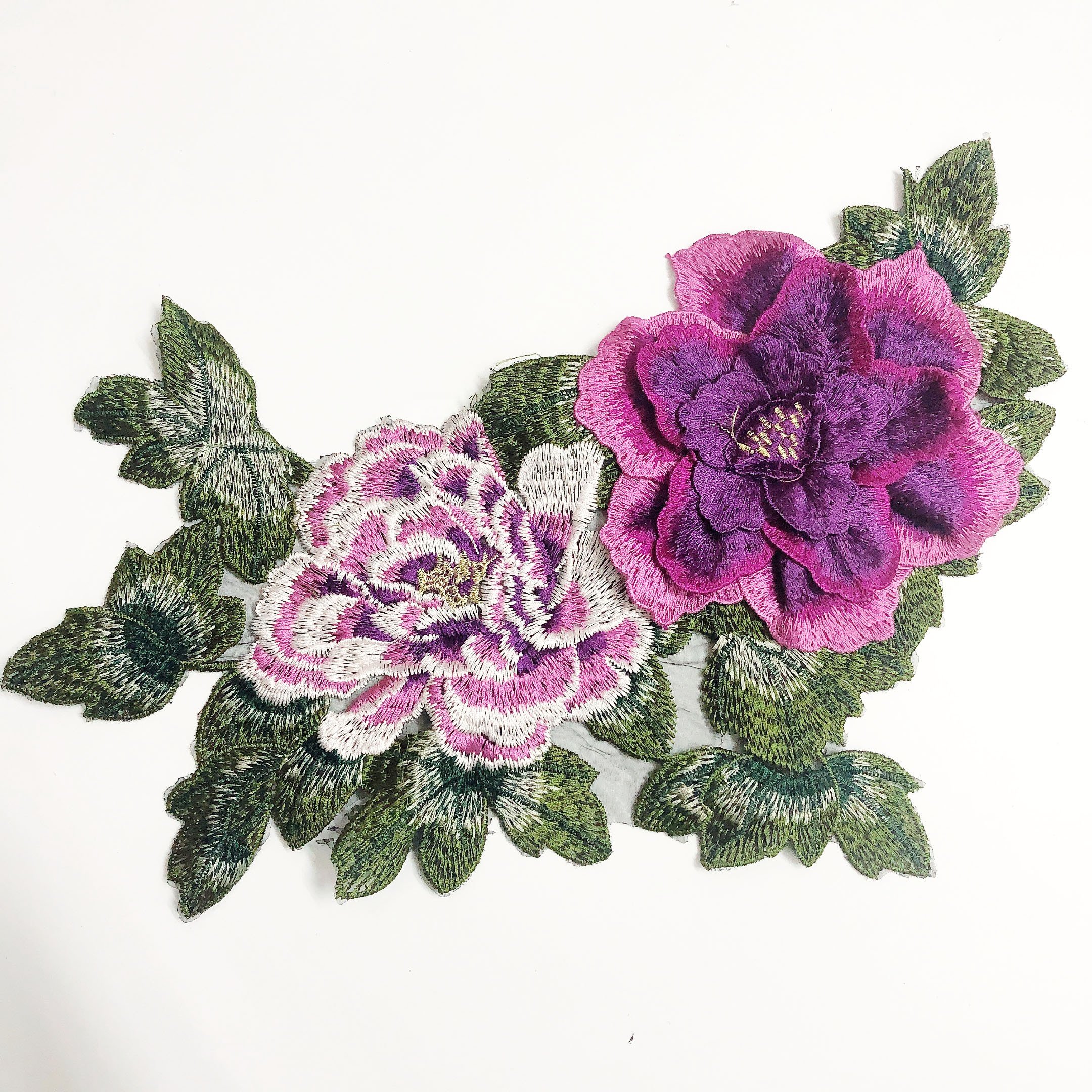 New fashion organza 3d water soluble lace applique patches sewing LT2490A