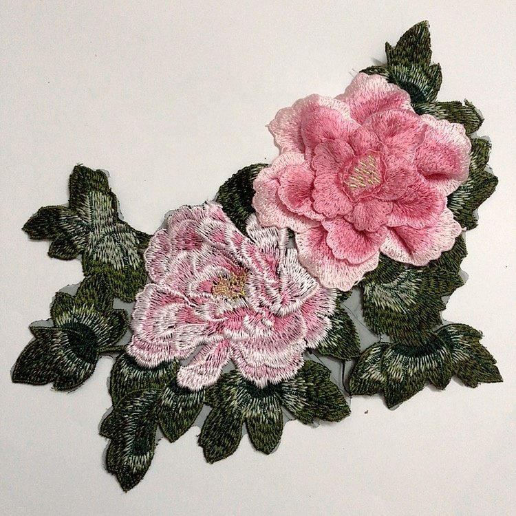 New fashion organza 3d water soluble lace applique patches sewing LT2490A