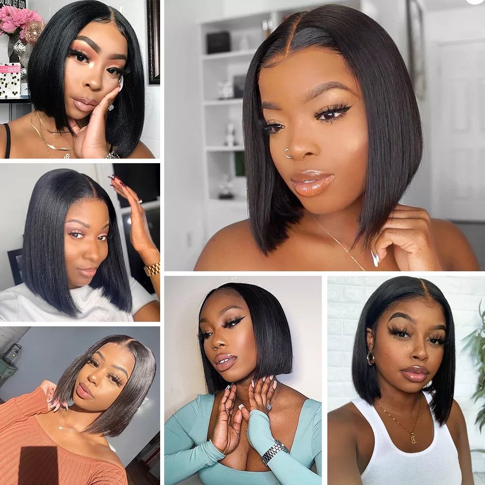Cheap Raw Brazilian Hair Short Bob Wigs Human Hair Lace Front Wigs For Black Women Best-selling Hd Lace Frontal Wig Human Hair