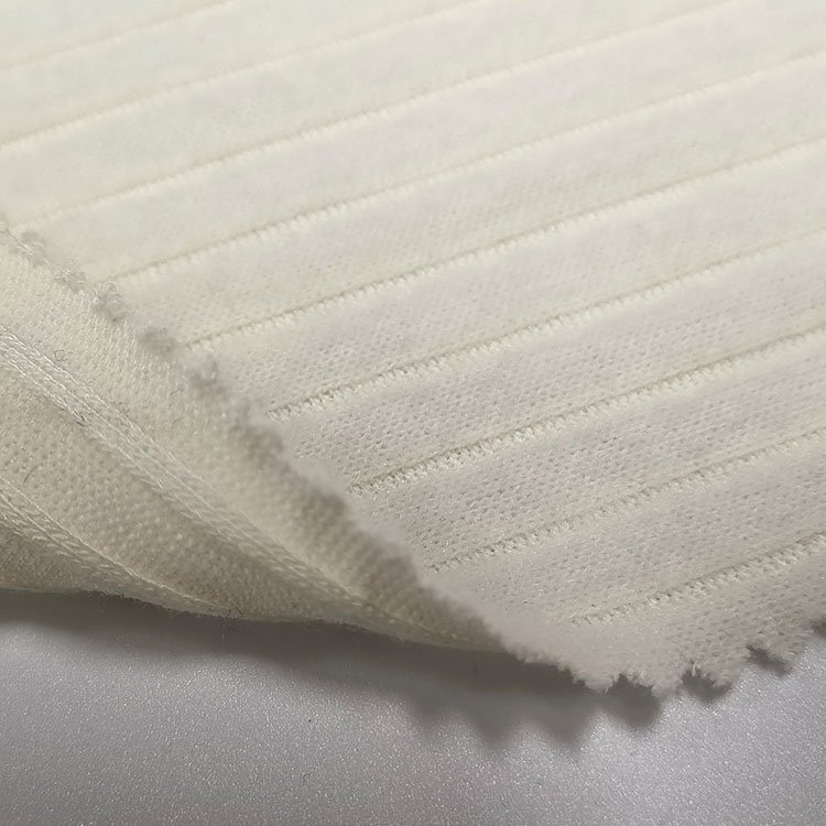 Manufacturer knit 62%polyester 33%rayon 5%spandex brush 6*3 rib fabric for sweater