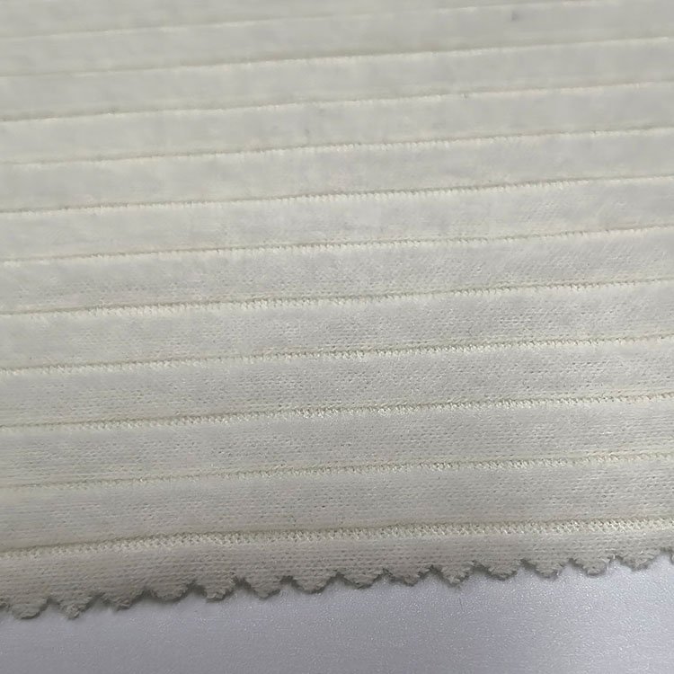 Manufacturer knit 62%polyester 33%rayon 5%spandex brush 6*3 rib fabric for sweater