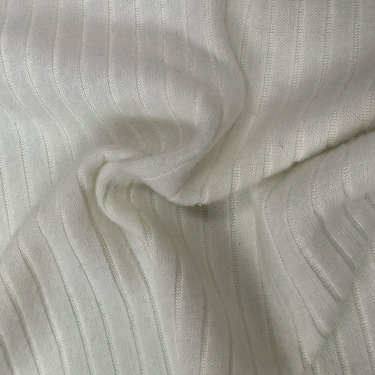 Manufacturer knit 62%polyester 33%rayon 5%spandex brush 6*3 rib fabric for sweater