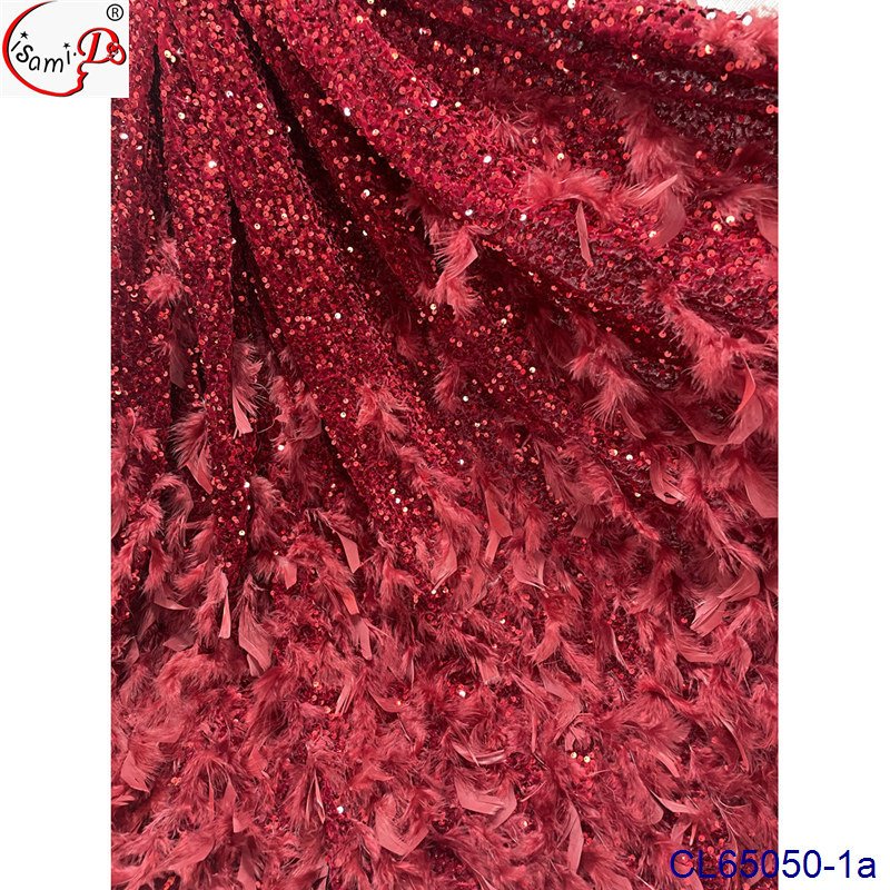 Rts lisami feather fashion design embroidery lace fabric for evening Romantic elegant modern wedding fabric