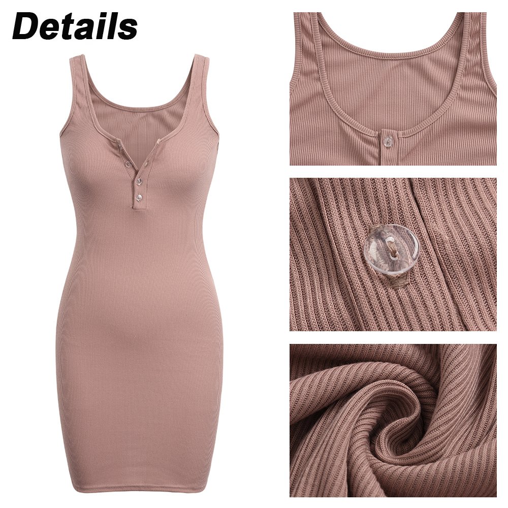 New arrivals Knee Length fashion ladies sexy woman Sling Cami slip ribbed dresses women bodycon rib knit dress casual women