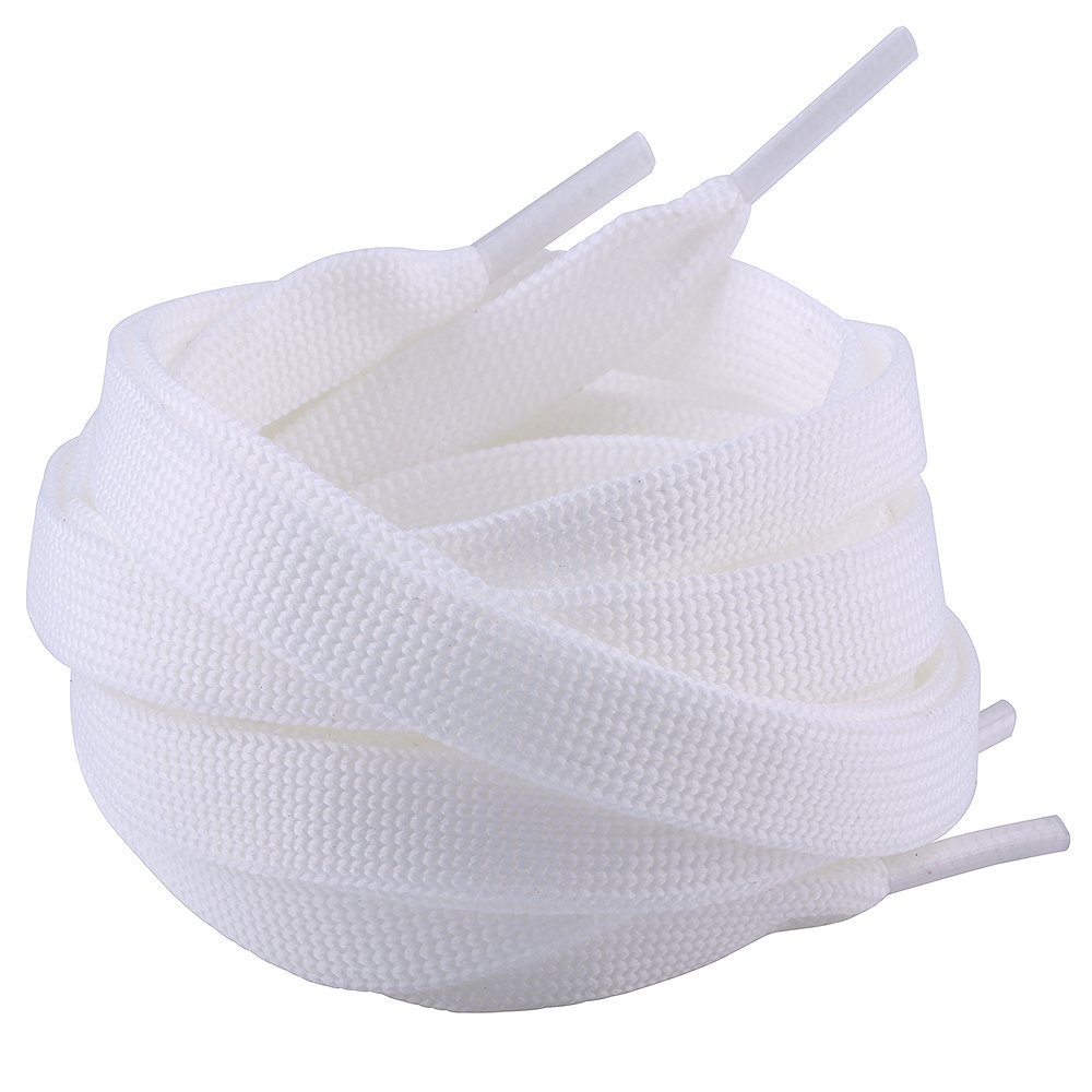 10mm Flat Shoe laces Classic Black White Shoe Laces 100cm long Sneaker Shoe Laces