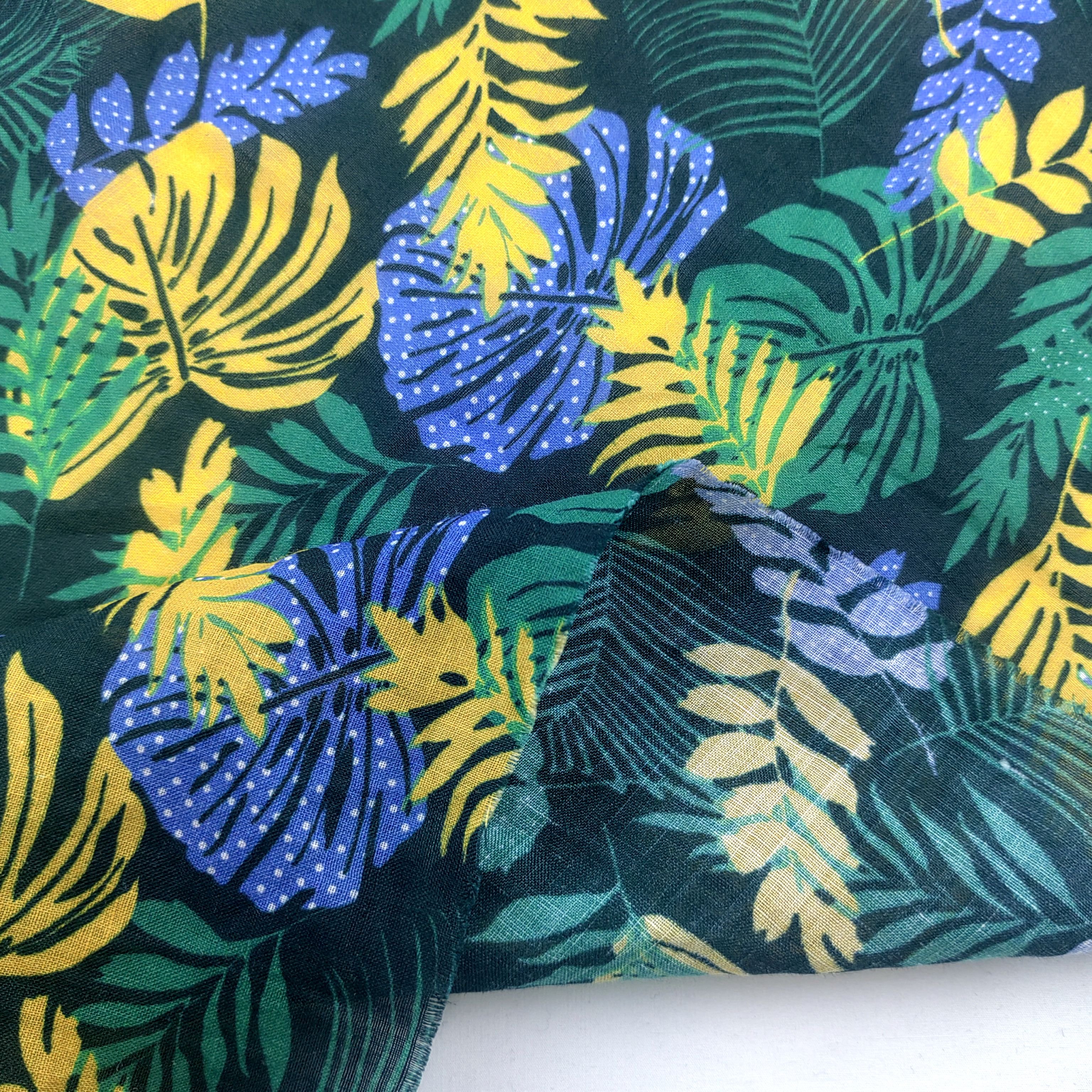 Hot Sale Summer thin digital printing100% ramie colorful leaves pattern linen fabric for shirts dress skirts